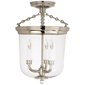 Merchant Semi-Flush in Polished Nickel with Clear Glass
