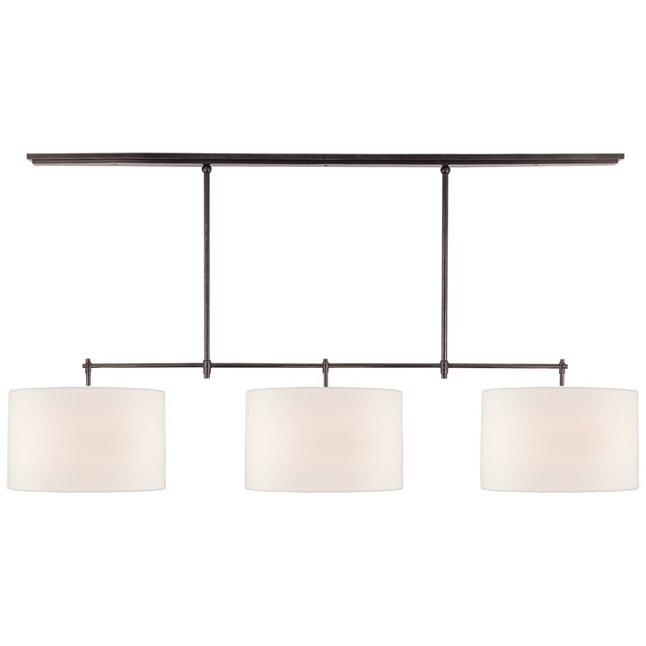 Bryant Large Billiard in Bronze with Linen Shades