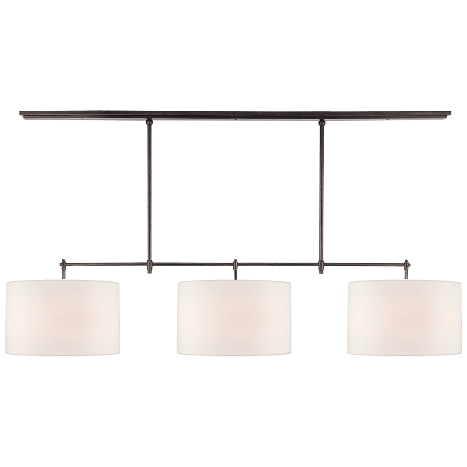 Bryant Large Billiard in Bronze with Linen Shades