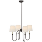 Vendome Small Chandelier in Bronze with Linen Shades