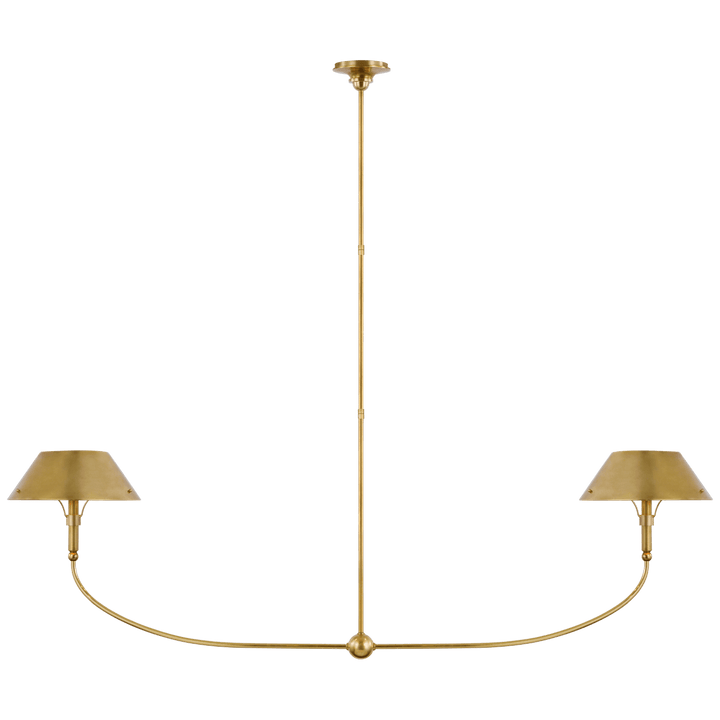 Turlington XL Linear Chandelier in Hand-Rubbed Antique Brass with Hand-Rubbed Antique Brass Shade