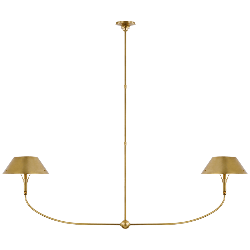 Turlington XL Linear Chandelier in Hand-Rubbed Antique Brass with Hand-Rubbed Antique Brass Shade