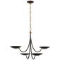 Keira Medium Chandelier in Bronze and Hand-Rubbed Antique Brass