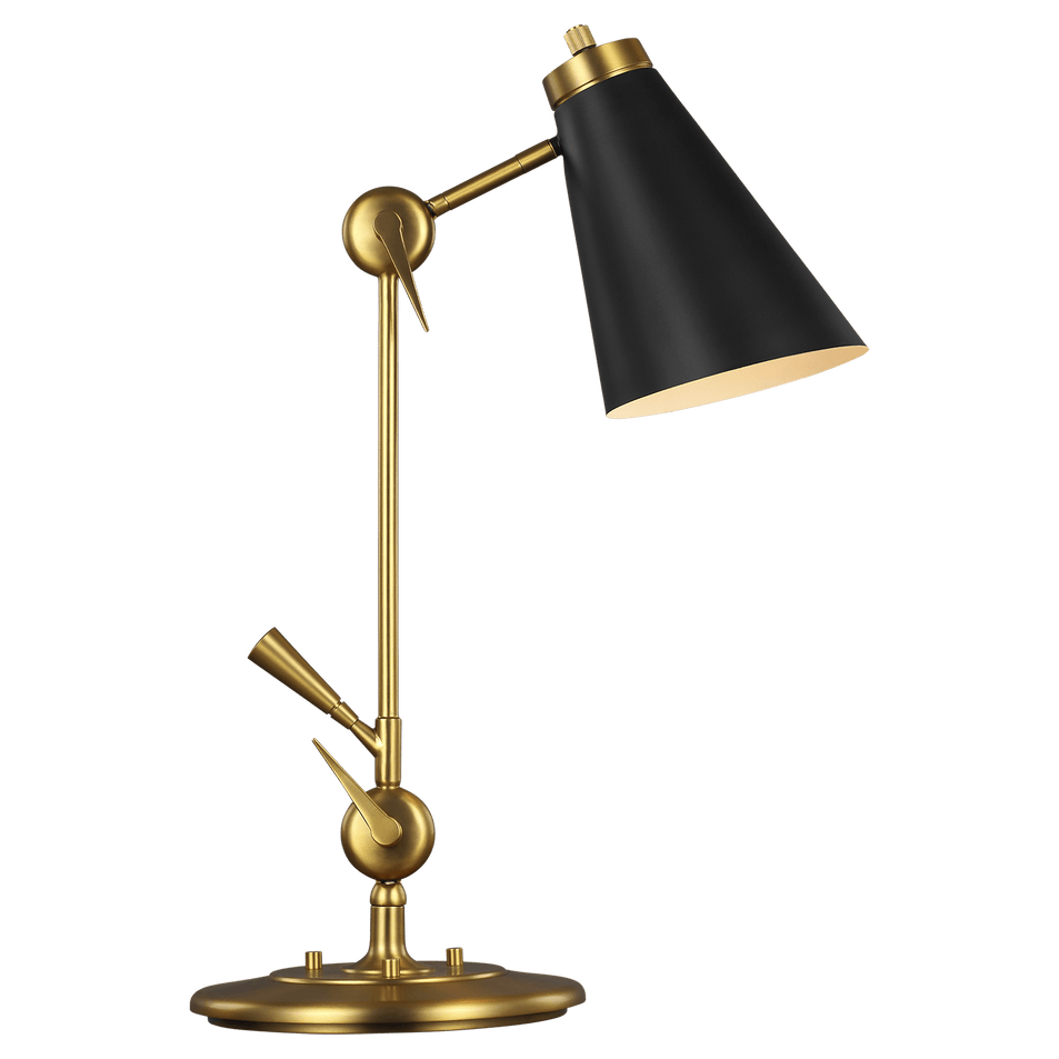 Signoret Task Table Lamp in Burnished Brass with Matte Black