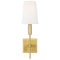 Beckham Classic Sconce in Burnished Brass with Linen Shade