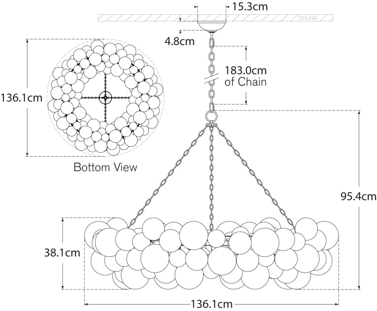 Люстра Talia 54" Ring Креслення