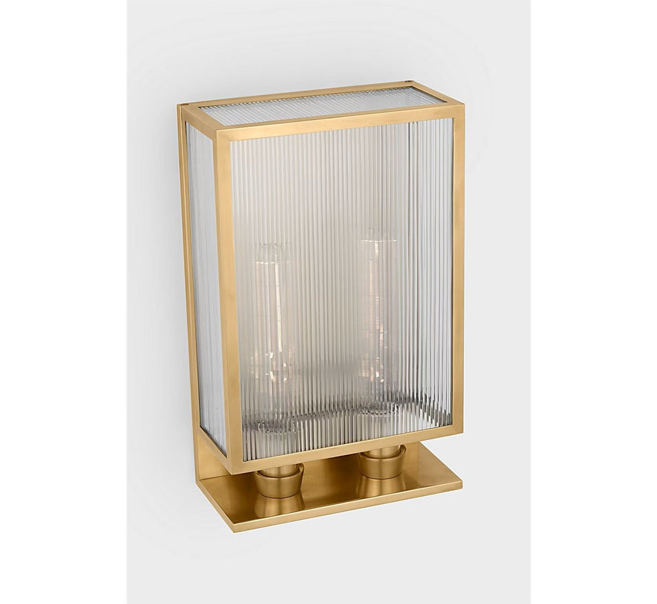 York 16" Double Box Sconce, a premium Decorative light by Visual Comfort & Co. Close - up image of its design.