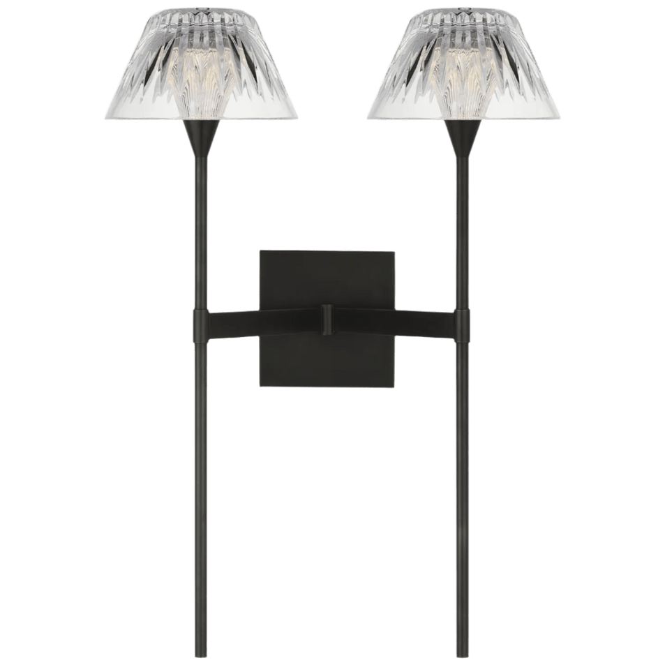 Blaze 19" 2 Light Tail Sconce, a premium Decorative light by Visual Comfort & Co. Close - up image of its design.