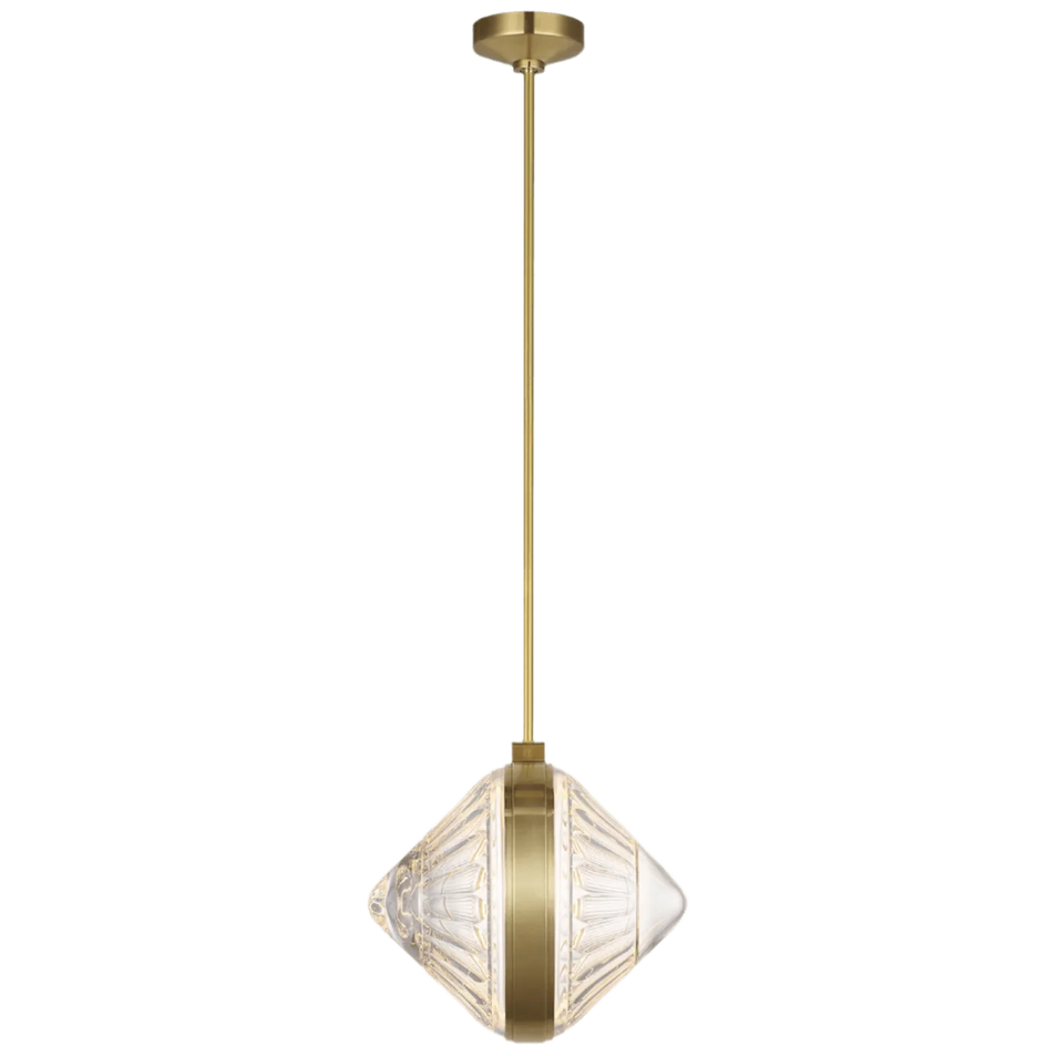 Copper Coast 15" Olive Cut Pendant, a premium Pendant light by Visual Comfort & Co. Close - up image of its design.