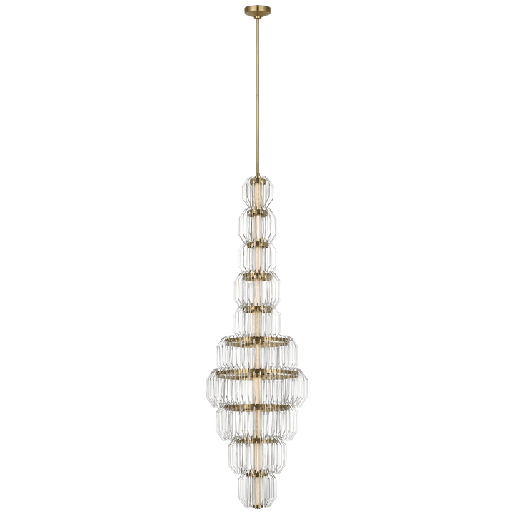 Killarney 19" Layered Entry Chandelier, a premium Chandelier light by Visual Comfort & Co. Close - up image of its design.