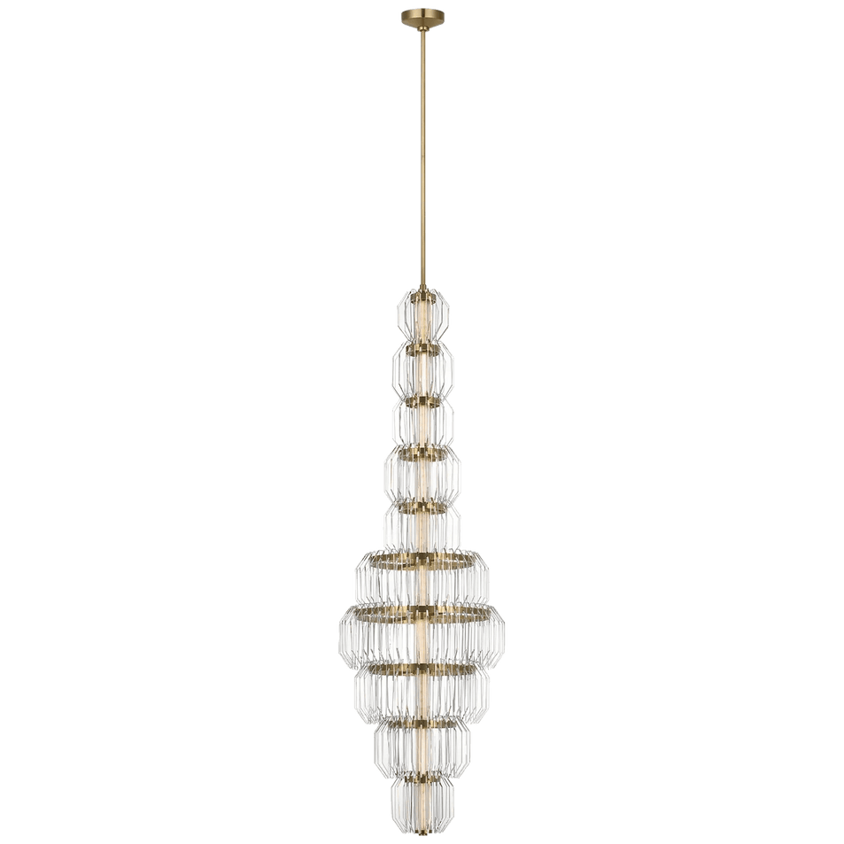 Killarney 19" Layered Entry Chandelier, a premium Chandelier light by Visual Comfort & Co. Close - up image of its design.