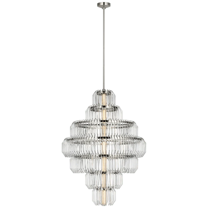Killarney 32" Layered Chandelier, a premium Chandelier light by Visual Comfort & Co. Close - up image of its design.