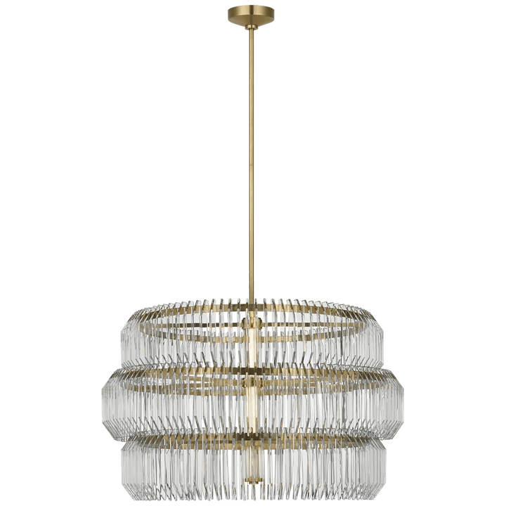 Killarney 32" Layered Drum Chandelier, a premium Chandelier light by Visual Comfort & Co. Close - up image of its design.