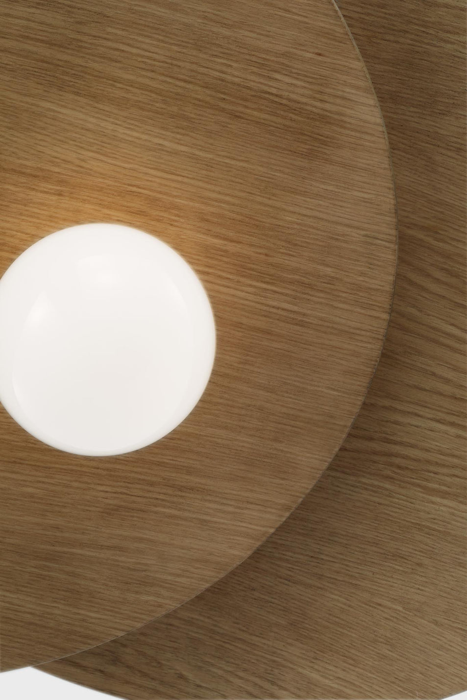 Mahalo 32" Tiered Pendant in Hand-Rubbed Antique Brass and Natural Oak with White Glass