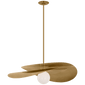 Mahalo 32" Tiered Pendant in Hand-Rubbed Antique Brass with White Glass