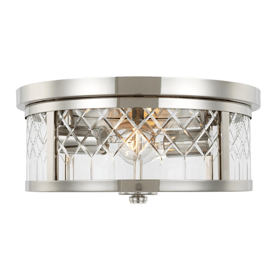 Alec Flush Mount, a premium Flush Mount light by Visual Comfort & Co. Close - up image of its design.