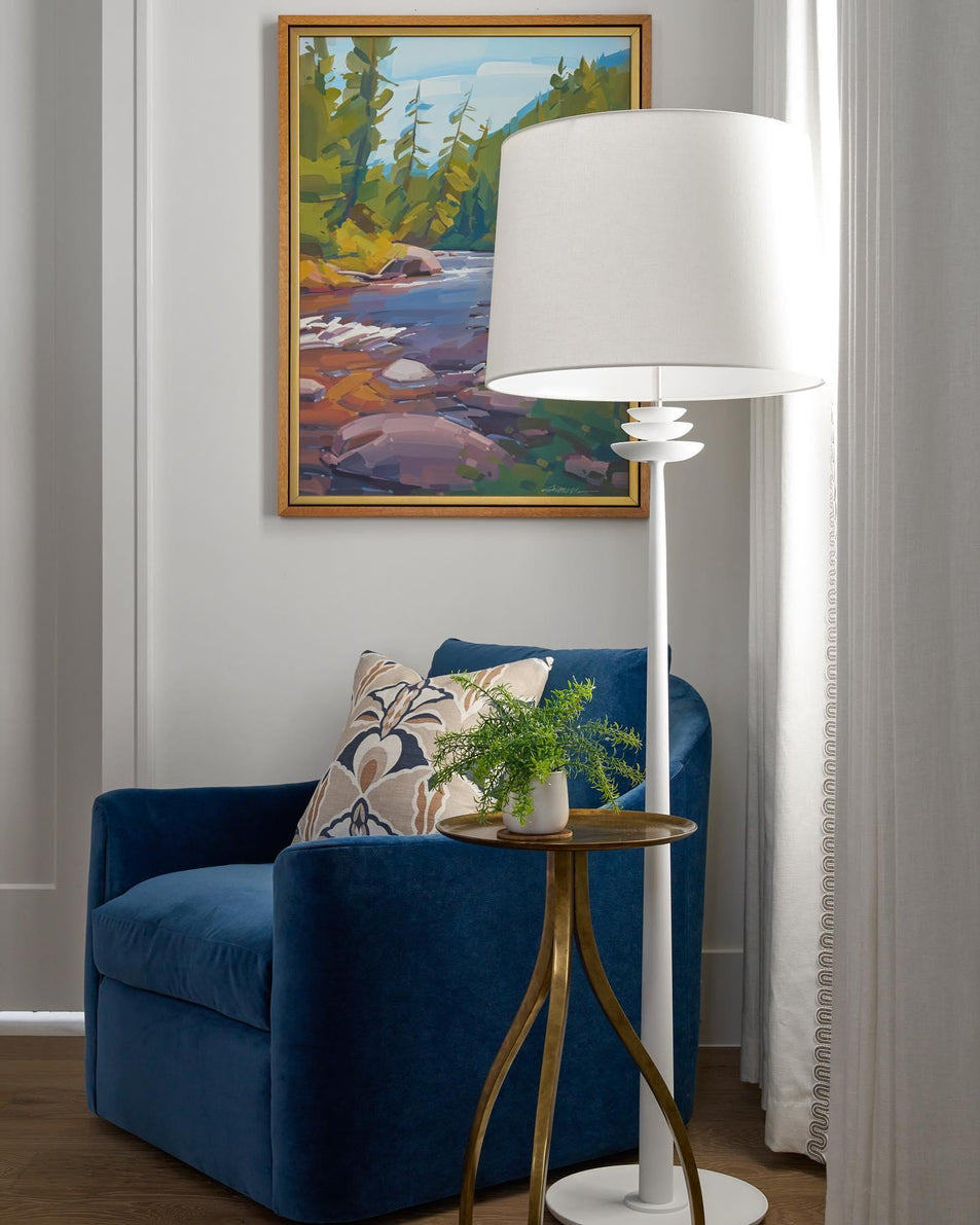 Beaumont Floor Lamp, a premium Decorative light by Visual Comfort & Co. Close - up image of its design.