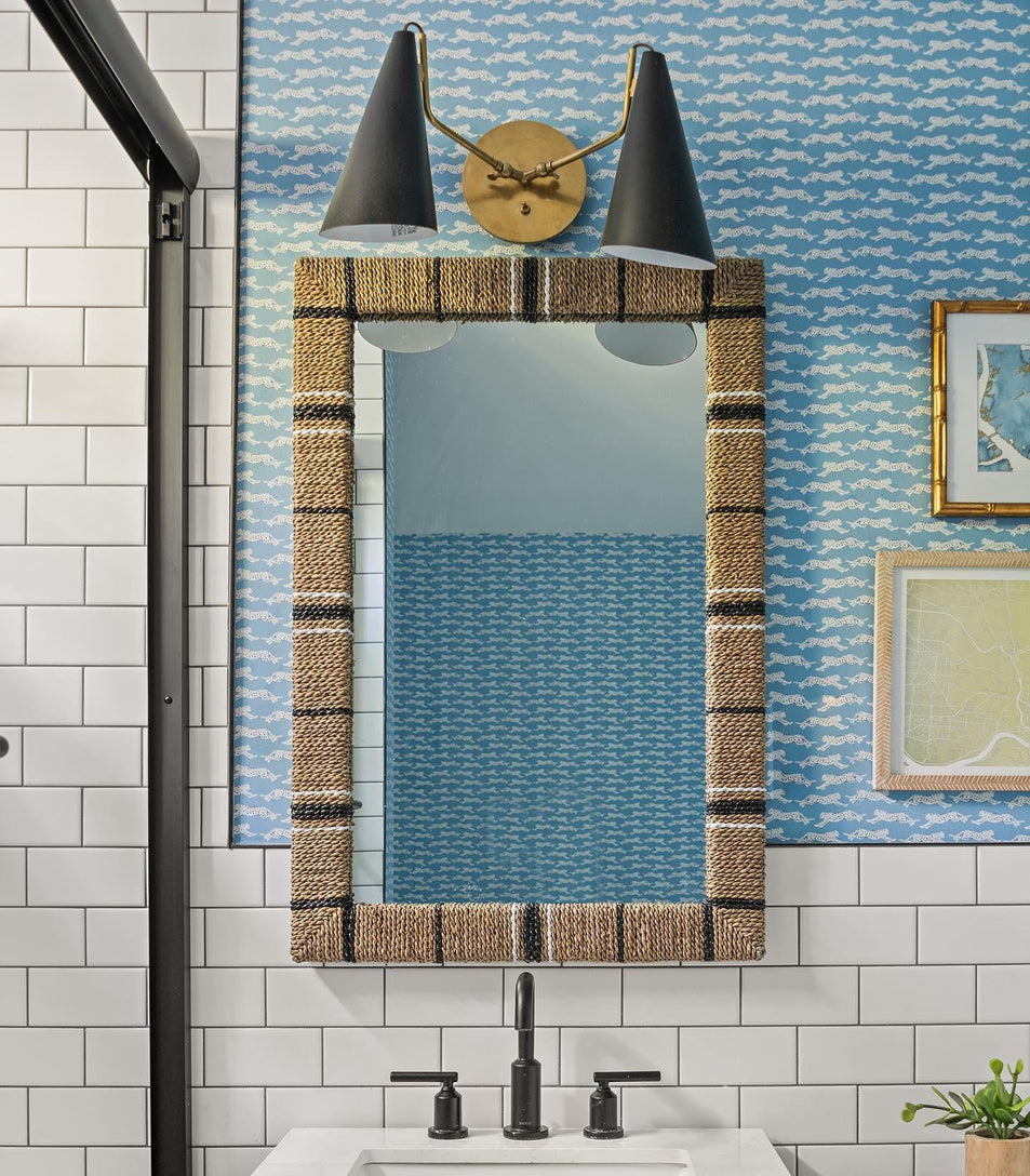 Clemente Double Sconce, a premium Functional light by Visual Comfort & Co. Close - up image of its design.