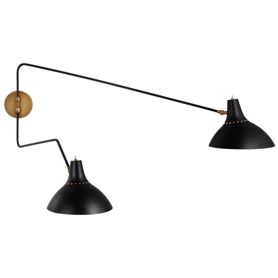 Charlton Large Double Wall Light, a premium Decorative light by Visual Comfort & Co. Close - up image of its design.