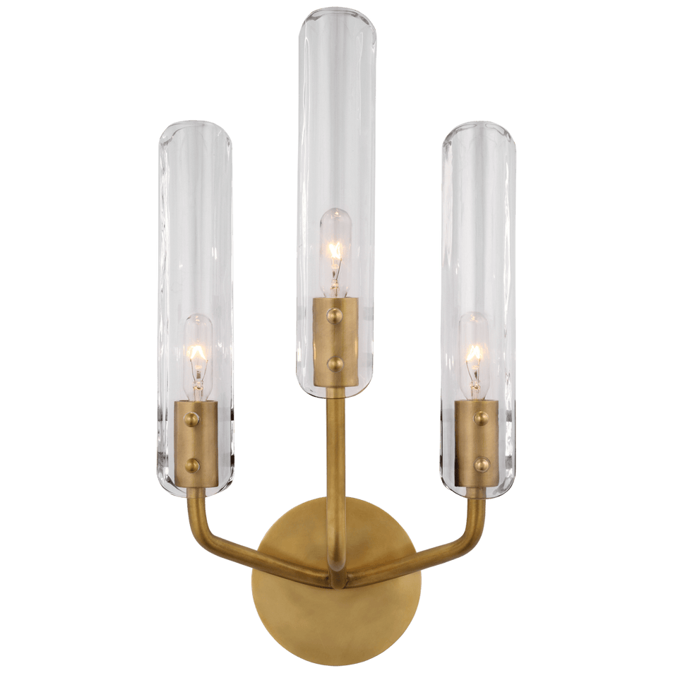 Casoria 17" Triple Sconce, a premium Decorative light by Visual Comfort & Co. Close - up image of its design.