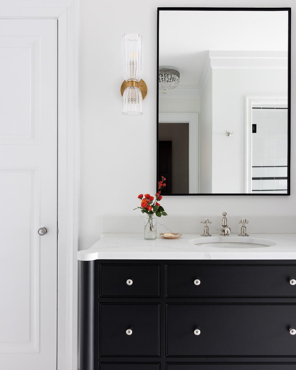 Asalea 16" Double Bath Sconce, a premium Bath light by Visual Comfort & Co. Close - up image of its design.