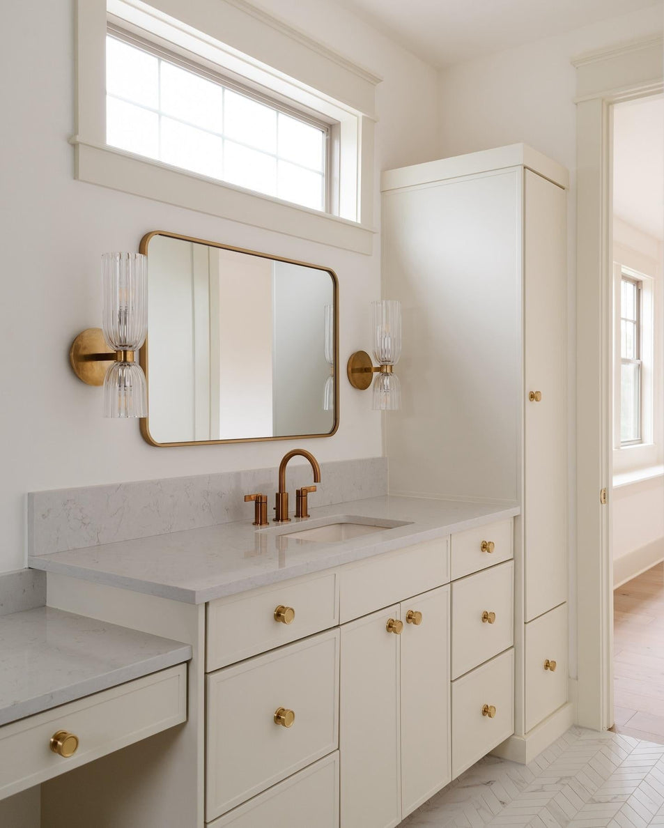 Asalea 16" Double Bath Sconce, a premium Bath light by Visual Comfort & Co. Close - up image of its design.