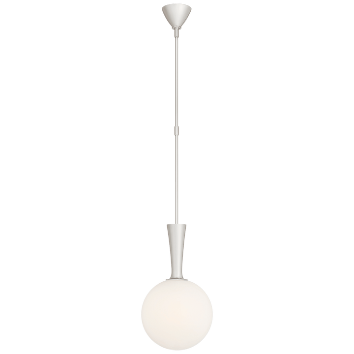 Sesia Small Globe Pendant, a premium Pendant light by Visual Comfort & Co. Close - up image of its design.