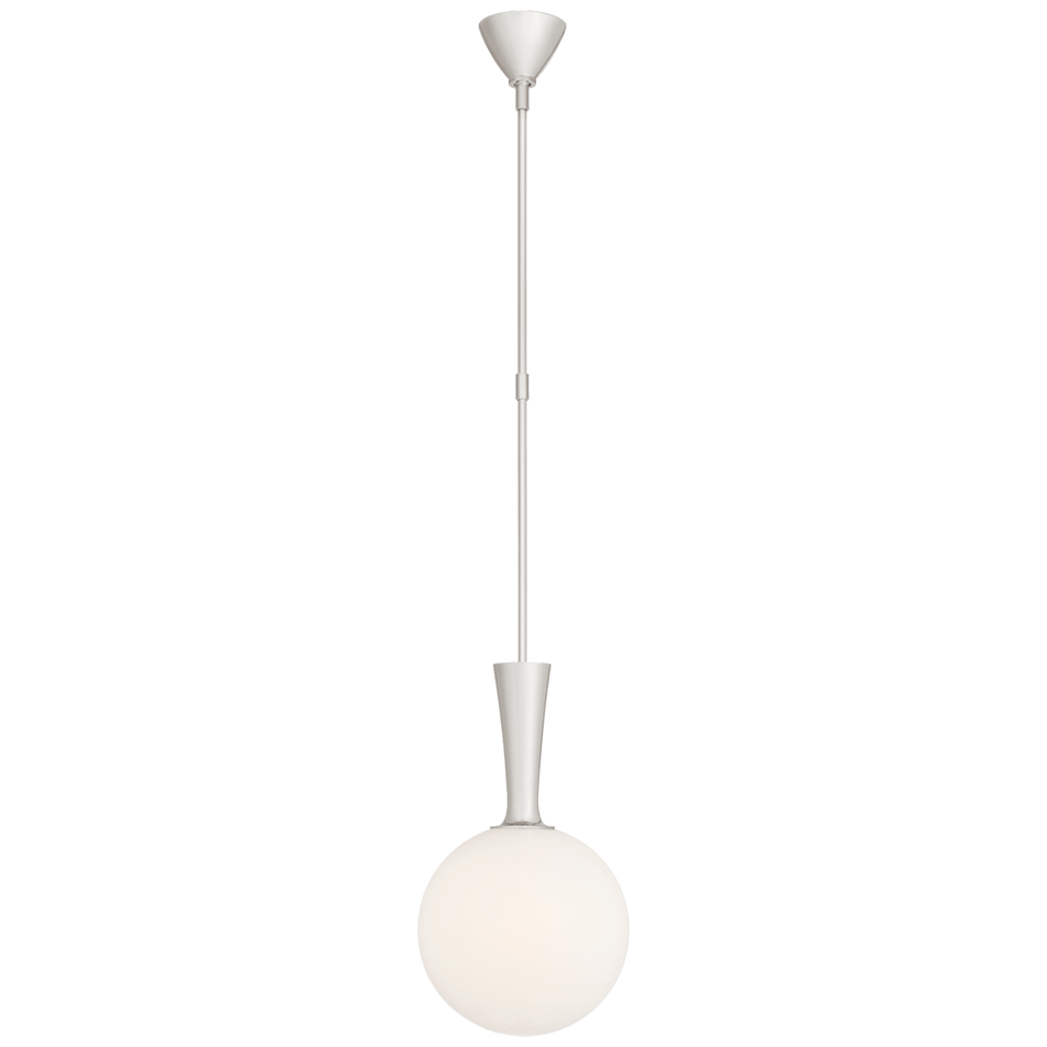 Sesia Small Globe Pendant, a premium Pendant light by Visual Comfort & Co. Close - up image of its design.