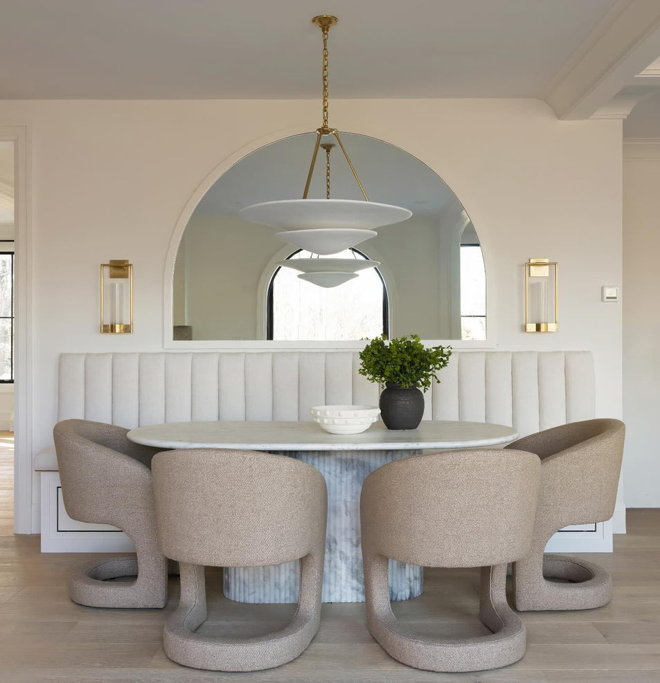 Mollino Large Tiered Chandelier, a premium Chandelier light by Visual Comfort & Co. Close - up image of its design.
