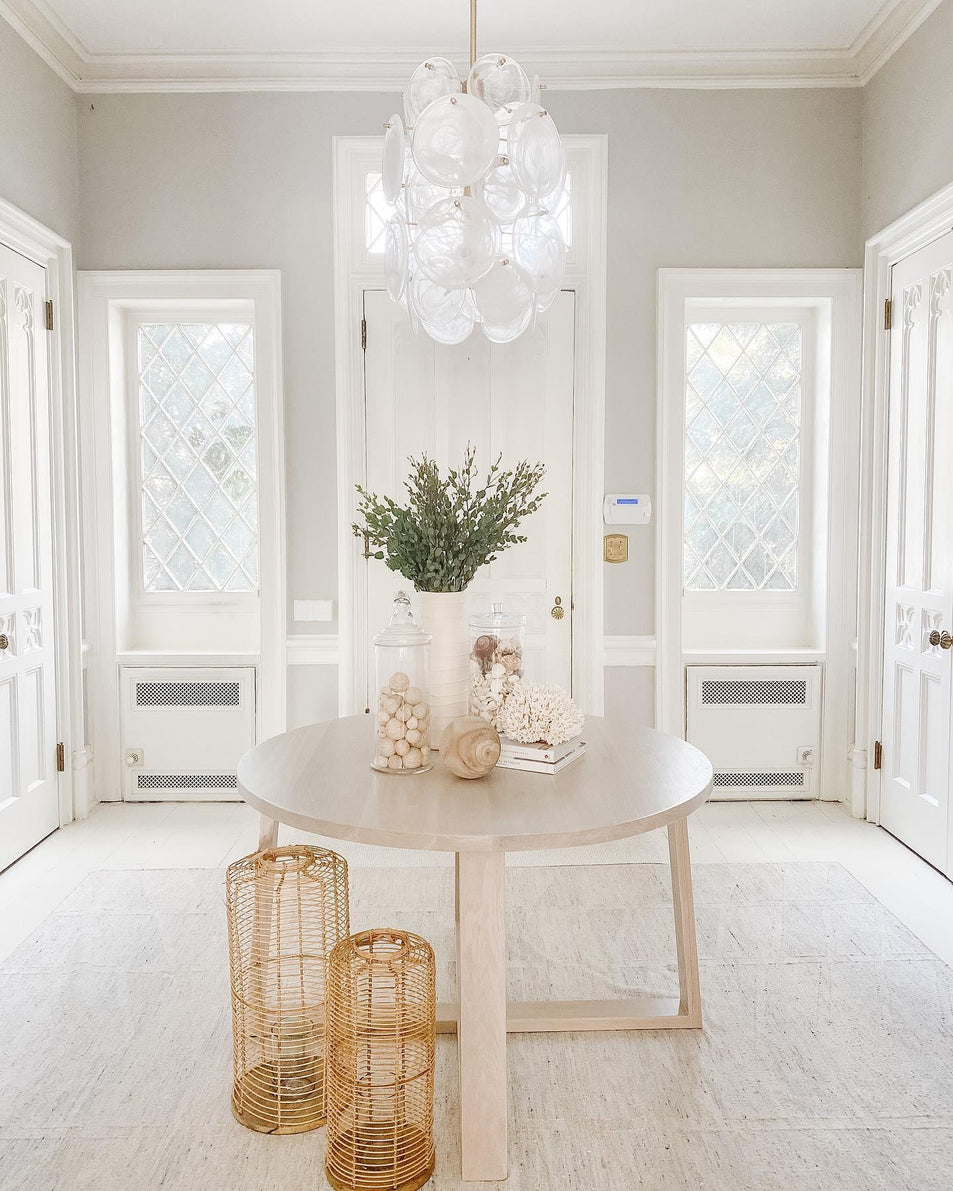 Loire Medium Barrel Chandelier, a premium Chandelier light by Visual Comfort & Co. Close - up image of its design.