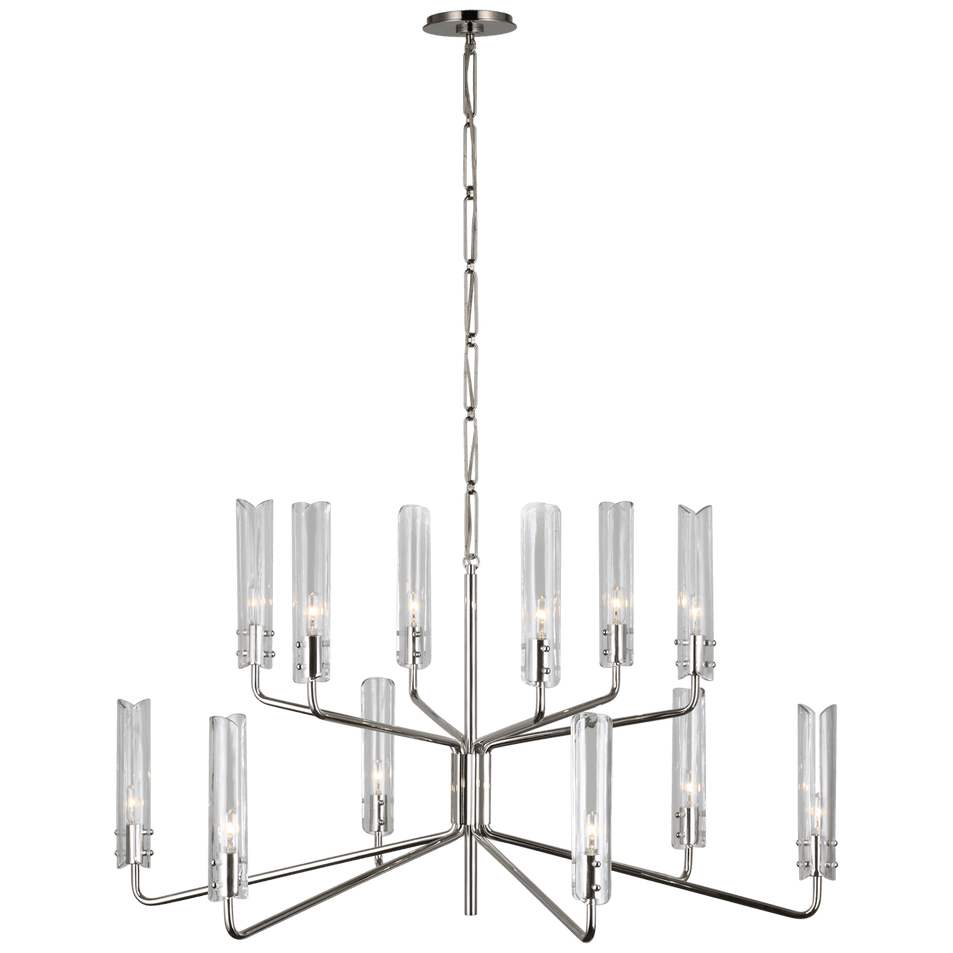 Casoria Large Two - Tier Chandelier, a premium Chandelier light by Visual Comfort & Co. Close - up image of its design.