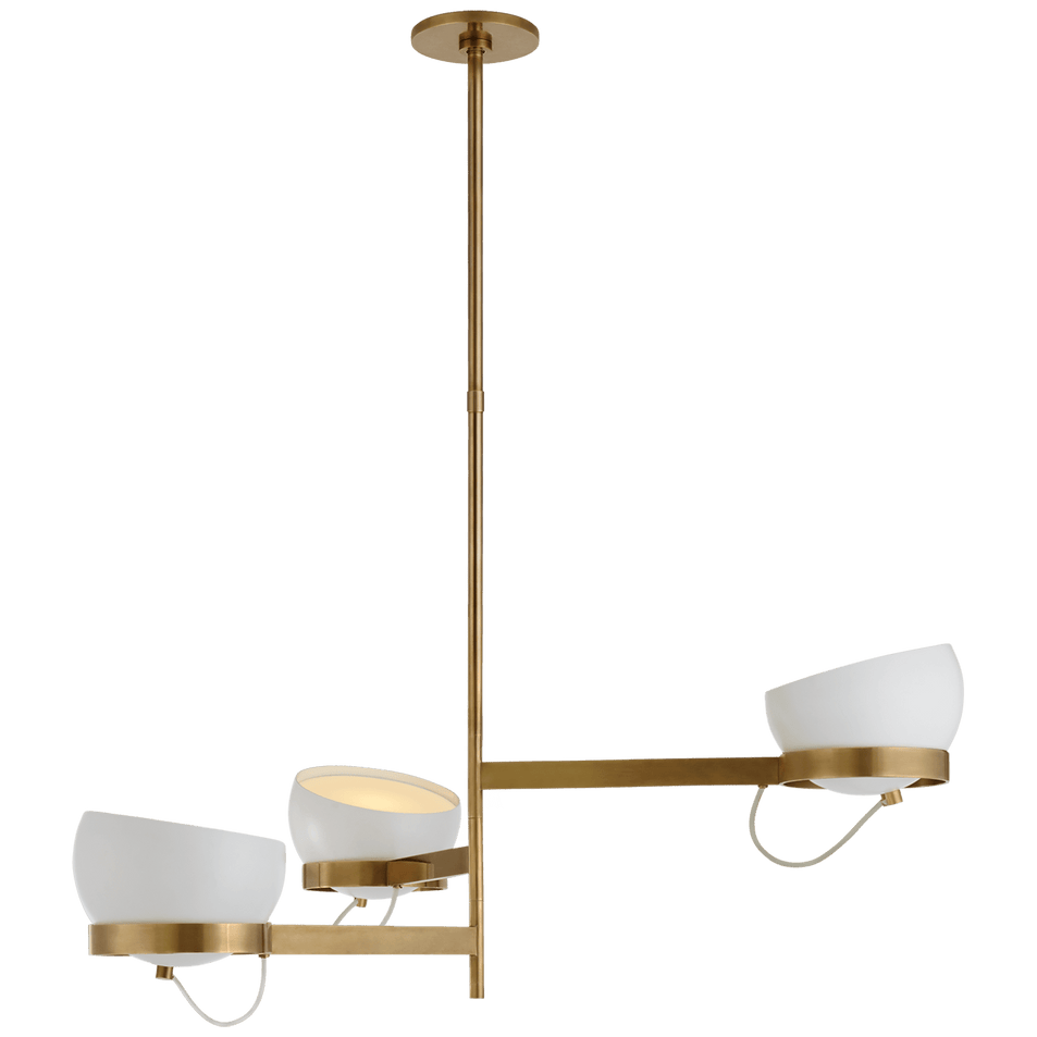Lightwell Grande Triple Chandelier, a premium Chandelier light by Visual Comfort & Co. Close - up image of its design.