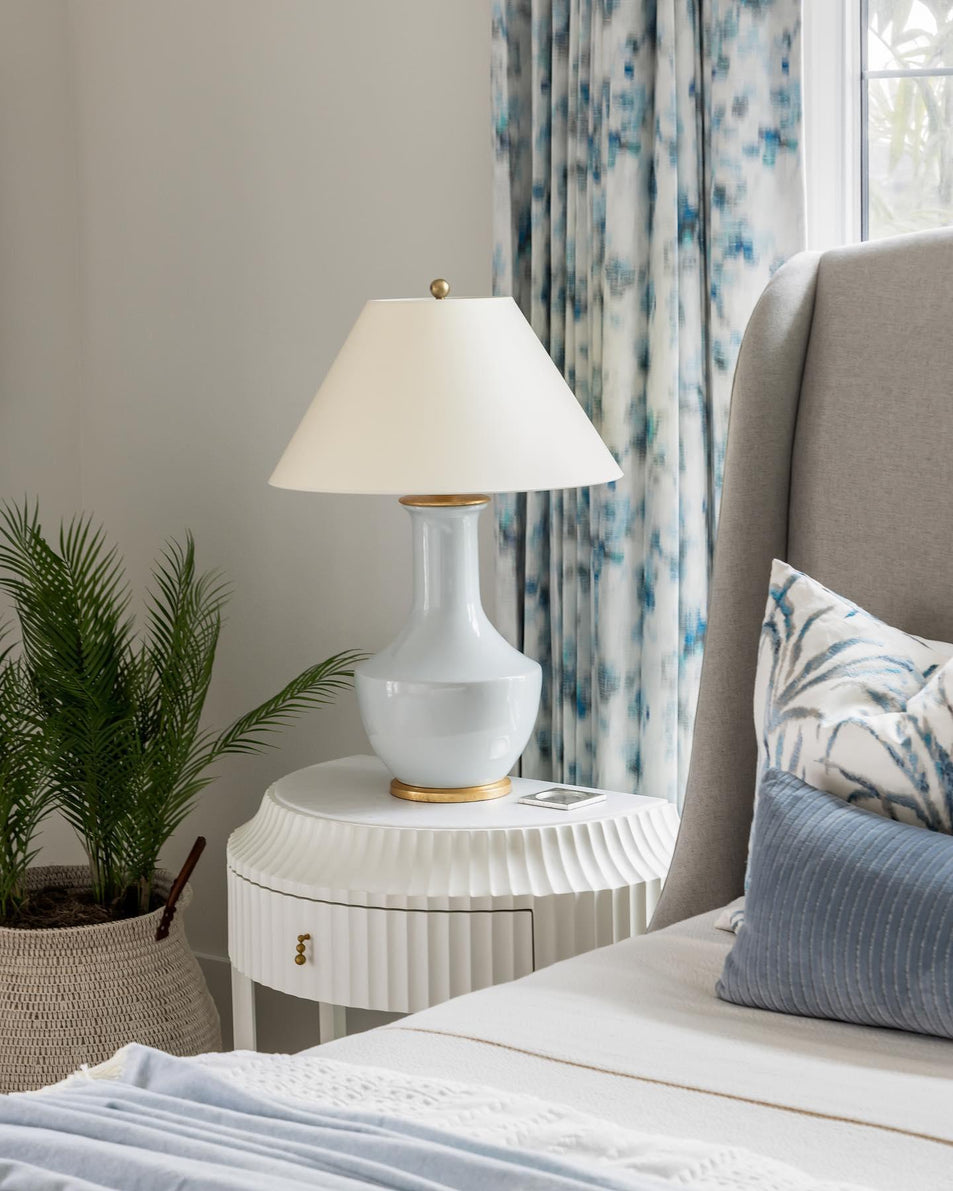 Lambay Table Lamp, a premium Decorative light by Visual Comfort & Co. Close - up image of its design.