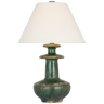 Temara 28" Table Lamp in Corsican Green with Linen