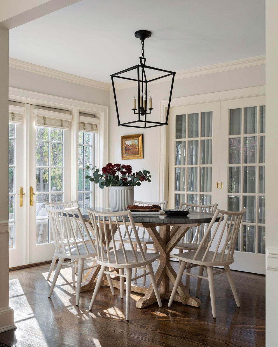 Darlana Medium Lantern, a premium Lantern light by Visual Comfort & Co. Close - up image of its design.