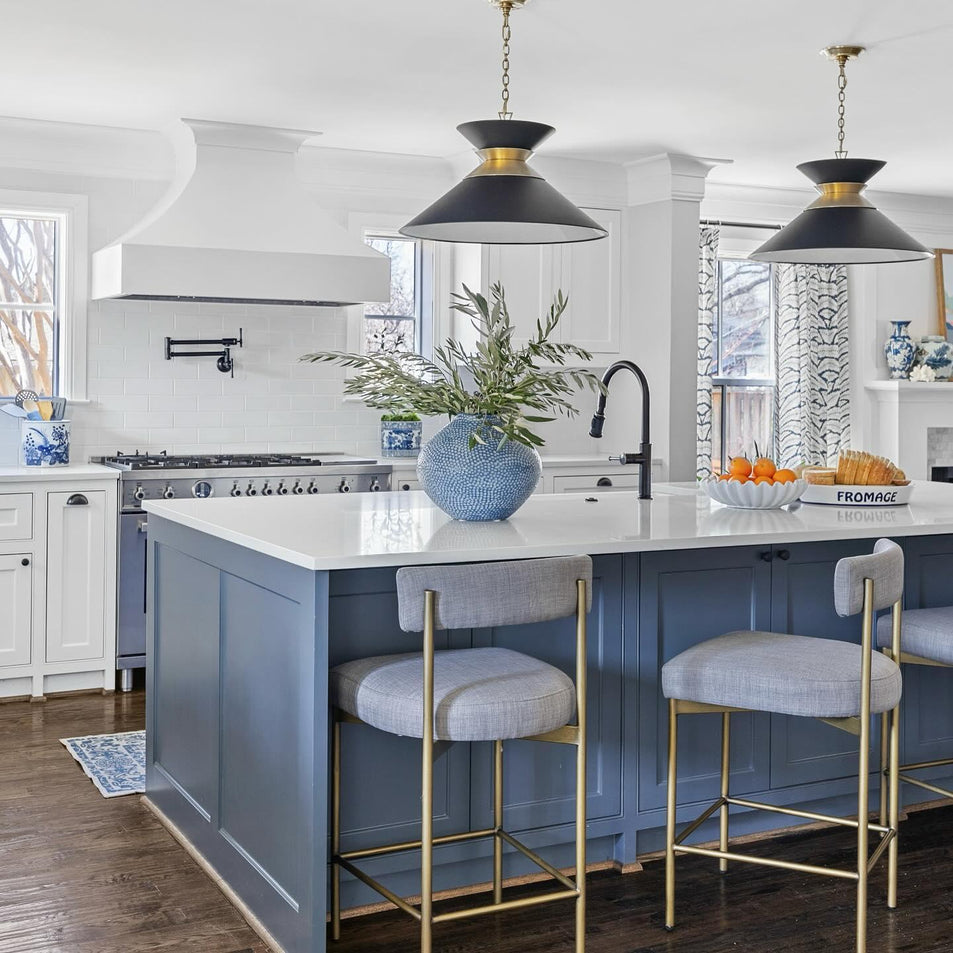 Alborg Large Stacked Pendant, a premium Pendant light by Visual Comfort & Co. Close - up image of its design.