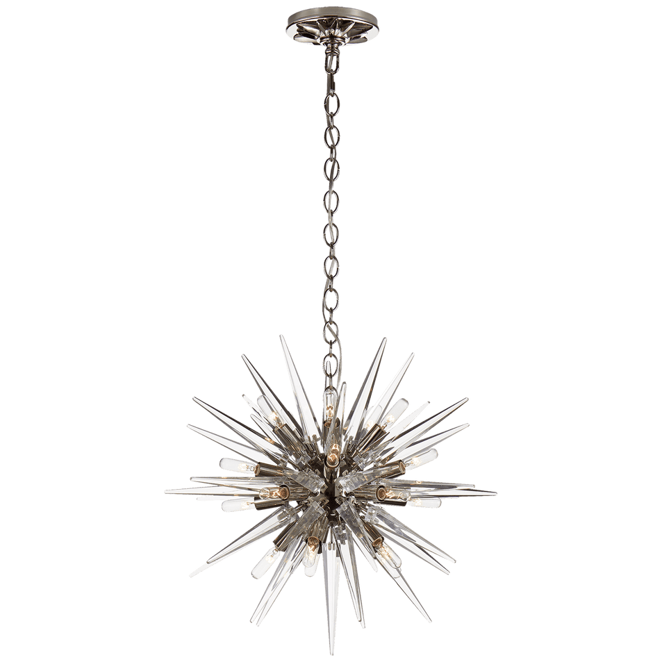 Quincy Small Sputnik Chandelier, a premium Chandelier light by Visual Comfort & Co. Close - up image of its design.
