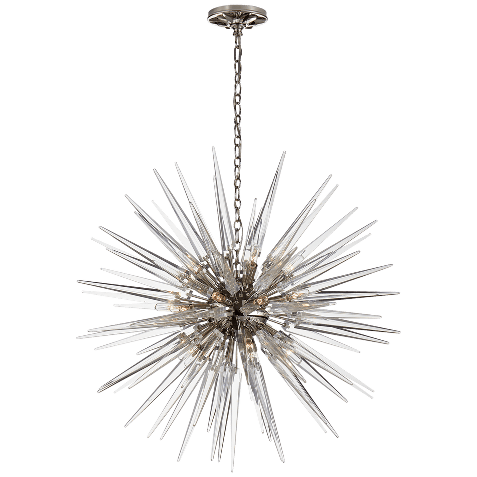 Quincy Medium Sputnik Chandelier, a premium Chandelier light by Visual Comfort & Co. Close - up image of its design.