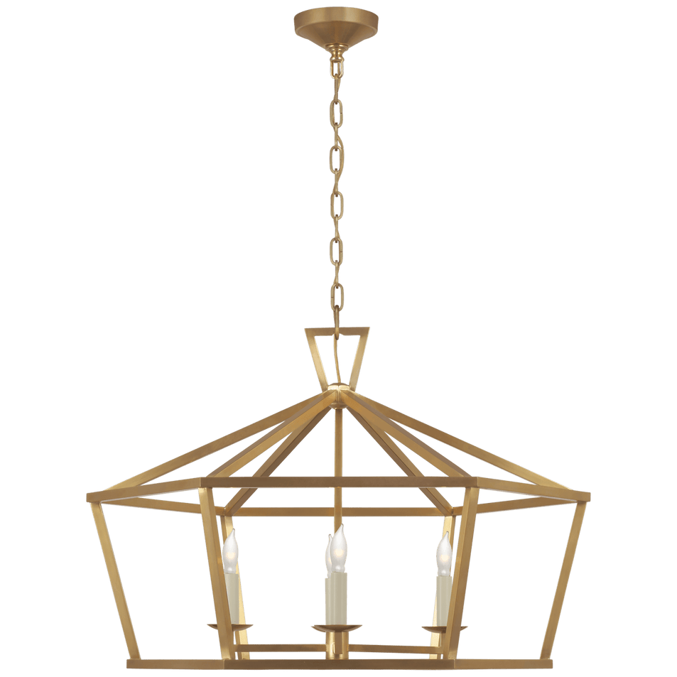 Darlana Wide Hexagonal Lantern, a premium Lantern light by Visual Comfort & Co. Close - up image of its design.