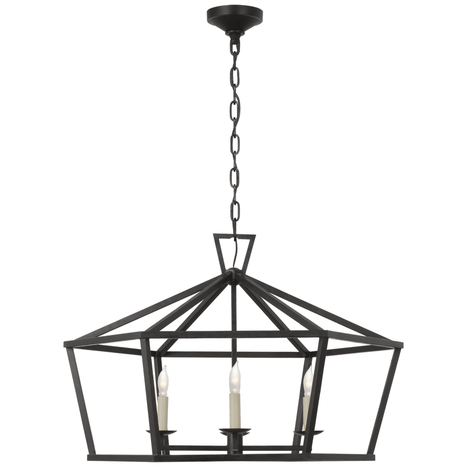 Darlana Wide Hexagonal Lantern, a premium Lantern light by Visual Comfort & Co. Close - up image of its design.