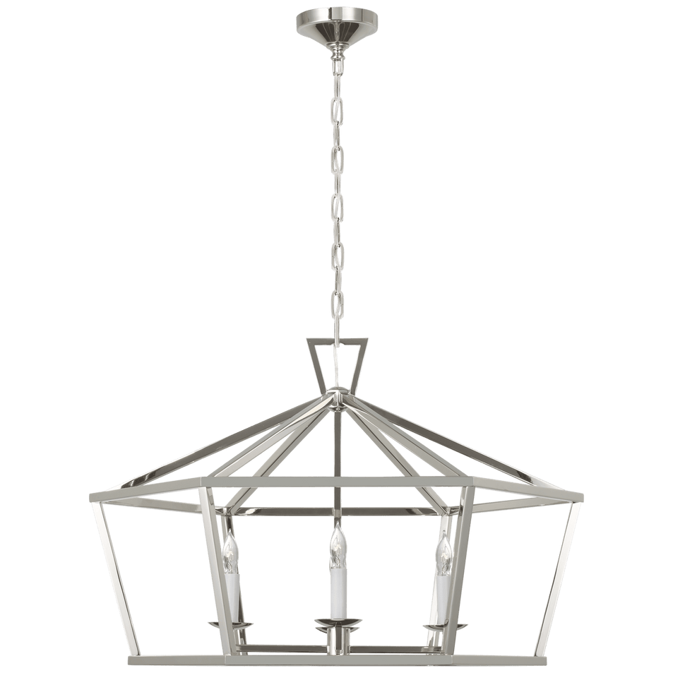 Darlana Wide Hexagonal Lantern, a premium Lantern light by Visual Comfort & Co. Close - up image of its design.