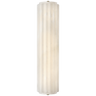 Madden 19" Fluted Linear Sconce in Alabaster and Antique-Burnished Brass