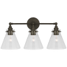 Parkington 24" Three Light Bath Bar, a premium Bath light by Visual Comfort & Co. Close - up image of its design.