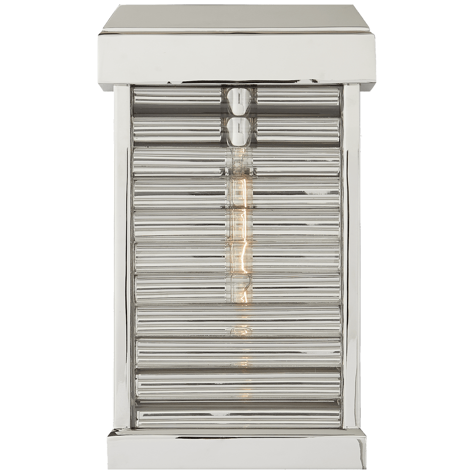 Dunmore Small Curved Glass Louver Sconce, a premium Wall light by Visual Comfort & Co. Close - up image of its design.
