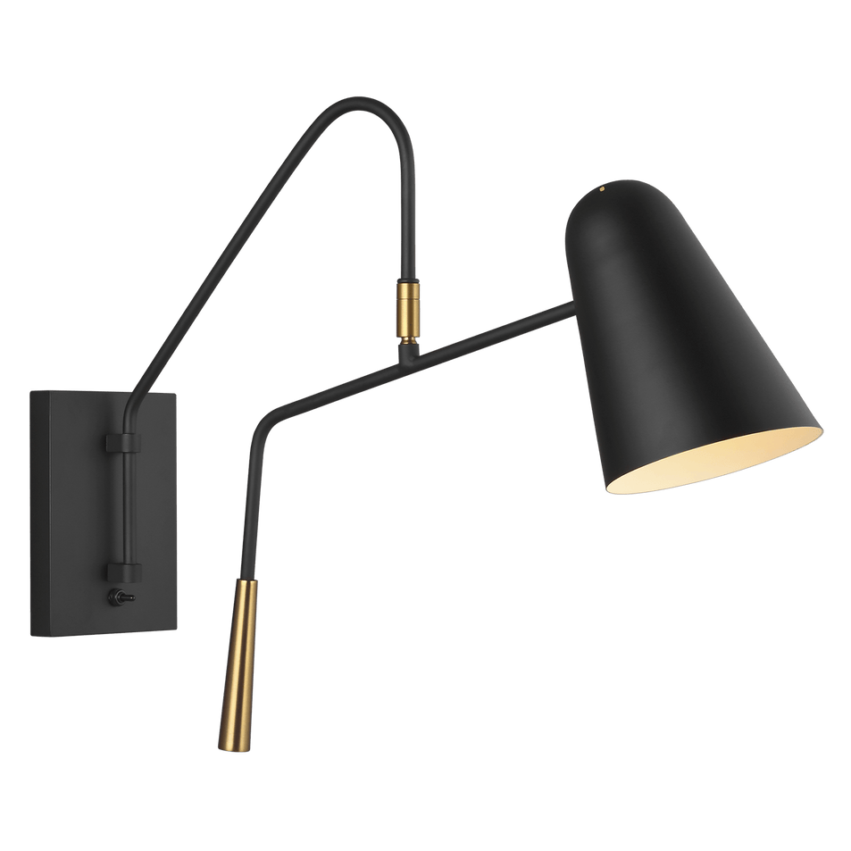 Simon Task Sconce, a premium Functional light by Visual Comfort & Co. Close - up image of its design.