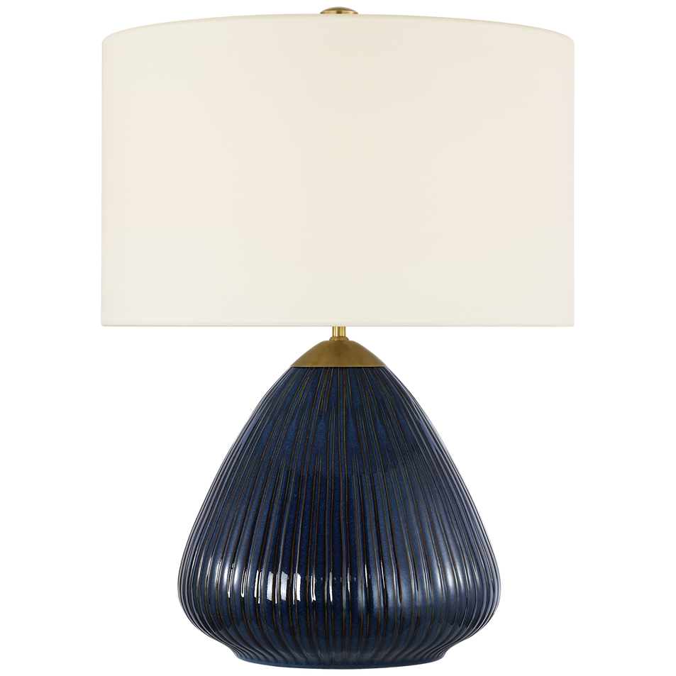 Vesse 28" Table Lamp in Mixed Blue Brown with Linen