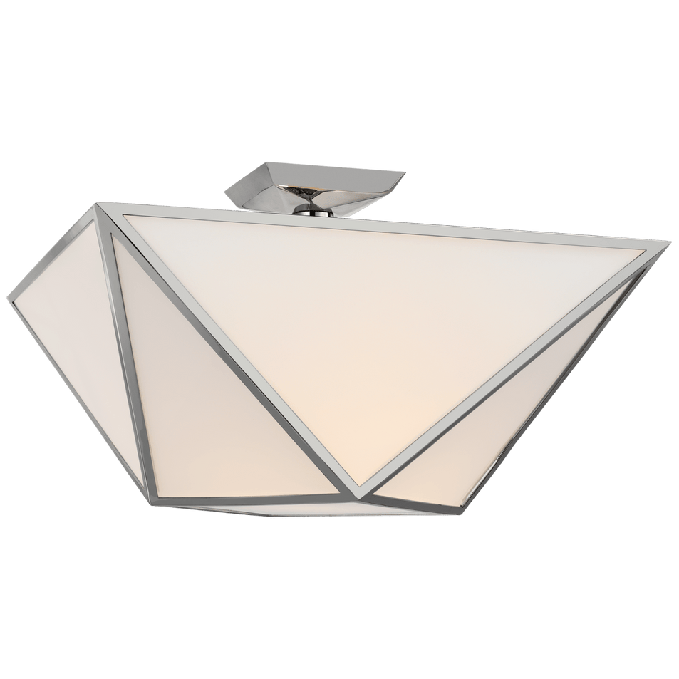 Lorino Large Semi - Flush Mount, a premium Flush Mount light by Visual Comfort & Co. Close - up image of its design.