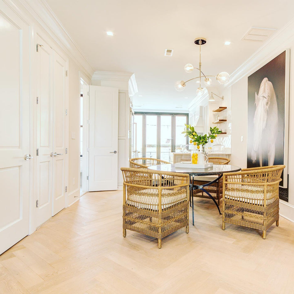 Prescott Medium Mobile Chandelier, a premium Chandelier light by Visual Comfort & Co. Close - up image of its design.