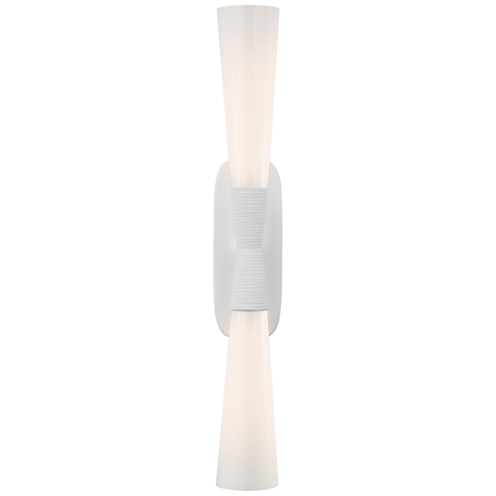 Utopia 32" Double Bath Sconce, a premium Bath light by Visual Comfort & Co. Close - up image of its design.