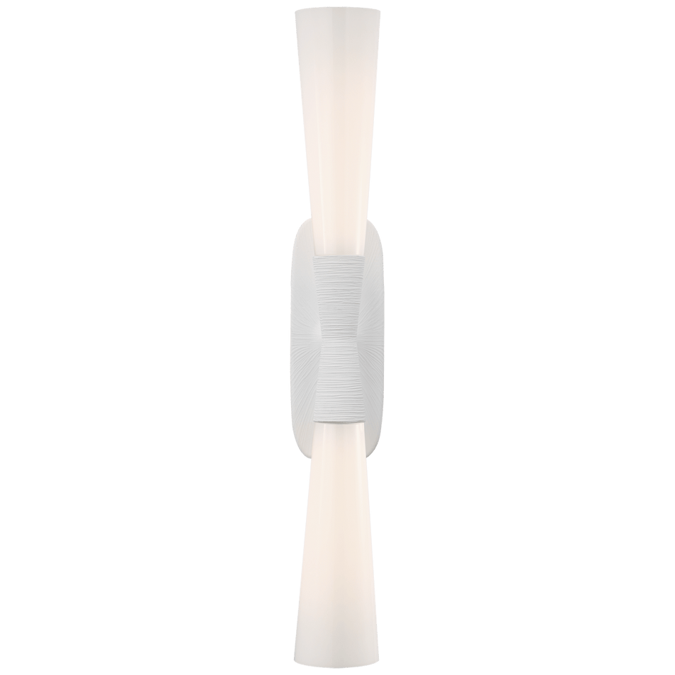 Utopia 32" Double Bath Sconce, a premium Bath light by Visual Comfort & Co. Close - up image of its design.
